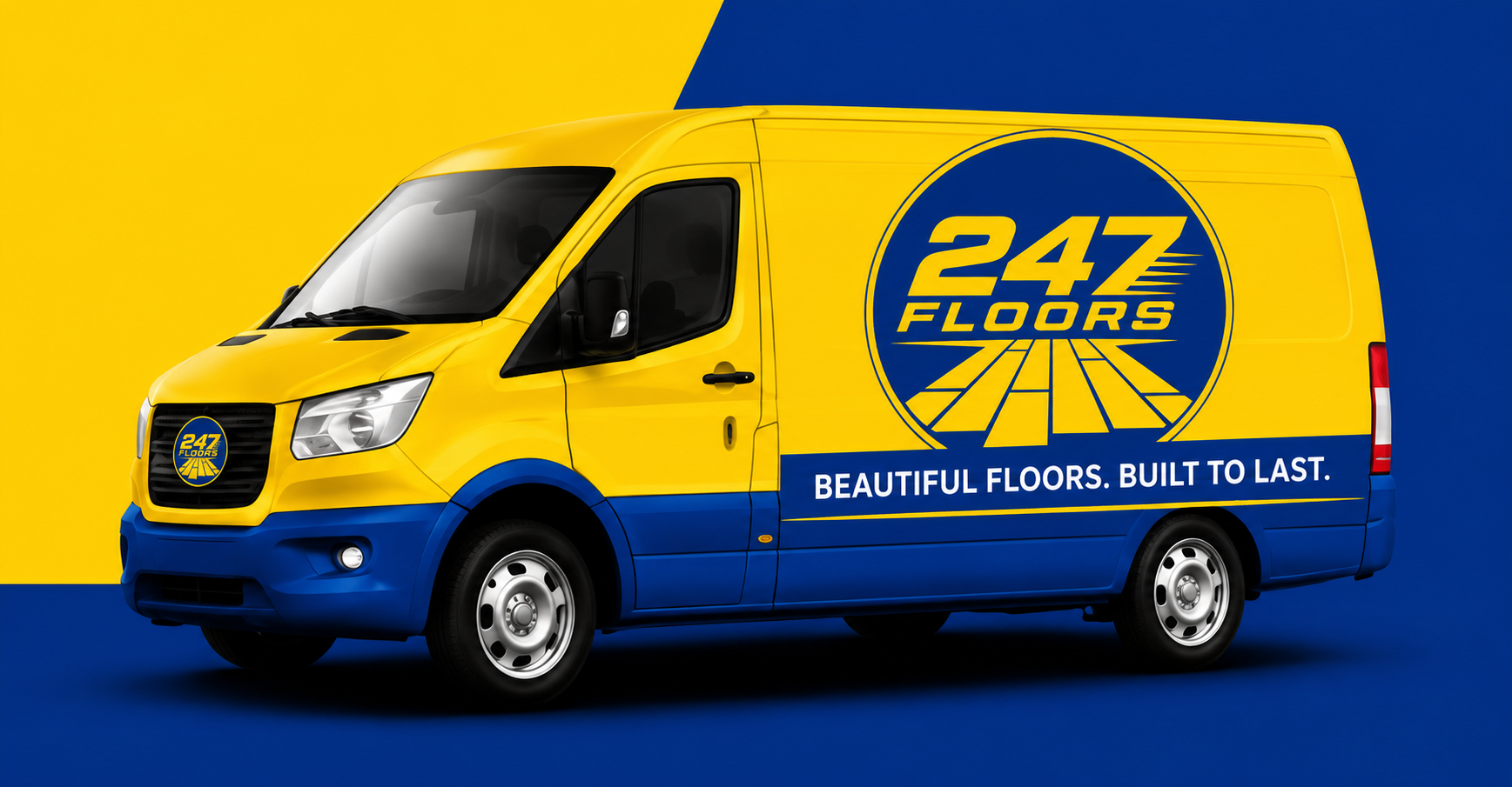 247 Floors branded delivery and installation van